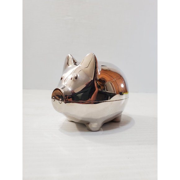 vintage metal PIGGY BANK with/ Curled Tail Vintage Guild metal Vintage P… - Picture 1 of 10
